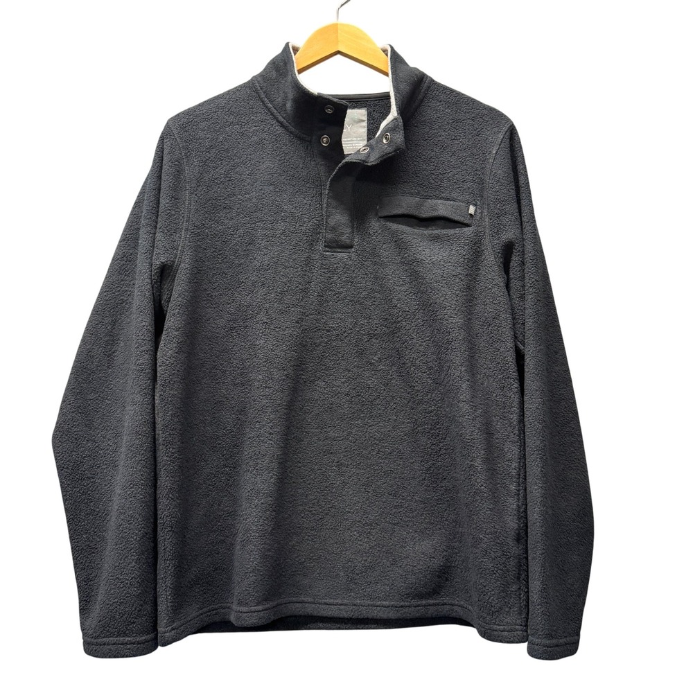 Free Fly Pullover Mens Small Performance Bamboo Polar Fleece Black Outdoor